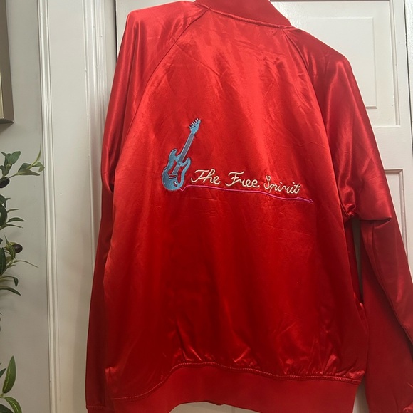 NWT Scotch& Soda satin bomber jacket sz M”The Free Spirit”embroidered graphic - Picture 6 of 6